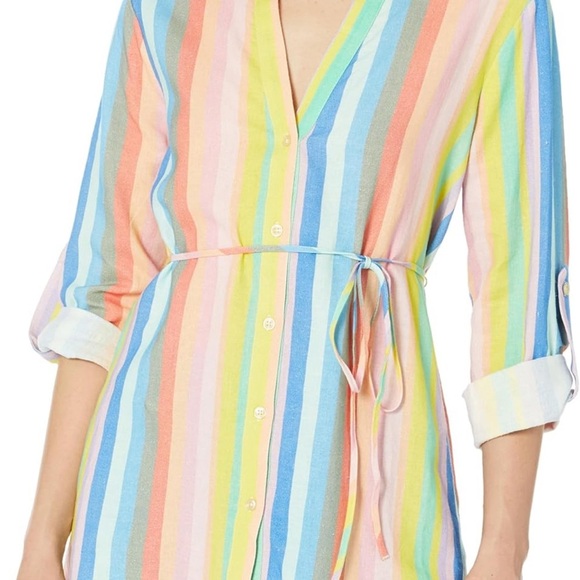 GAP Linen Maternity Striped Button-Up Top Size L - Picture 7 of 8